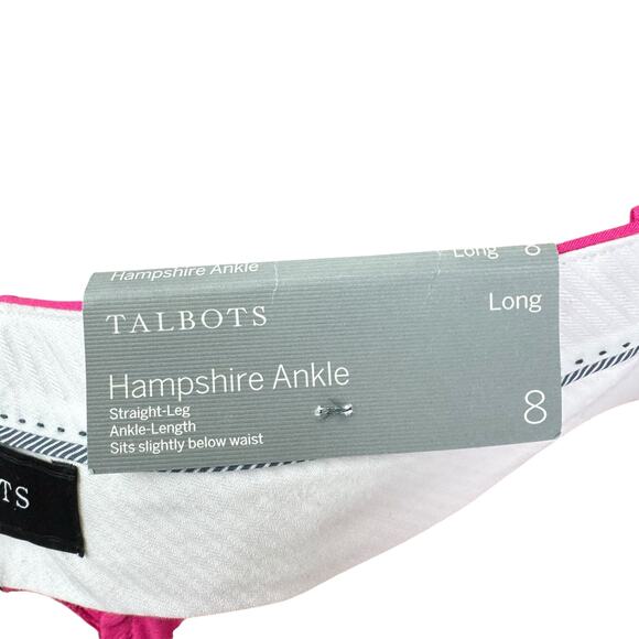 Talbots LONG NWT Hot Pink Hampshire Ankle Straight Leg Career Office Pants - Picture 9 of 10